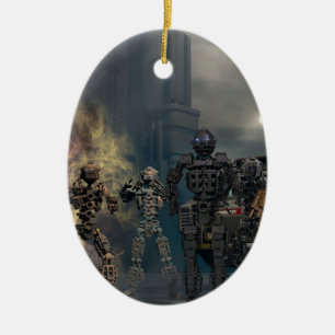de härliga sju robotarna b julgransprydnad keramik