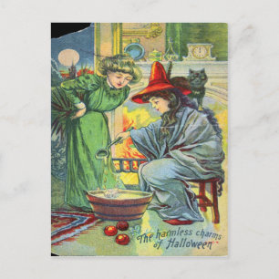 De Harmless Charms of Halloween Vykort