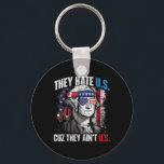 De hatar oss 4:e juli, de är ingen patriot. nyckelring<br><div class="desc">De hatar oss 4:e juli Cuz de är inte oss Patriotic Merica 1</div>