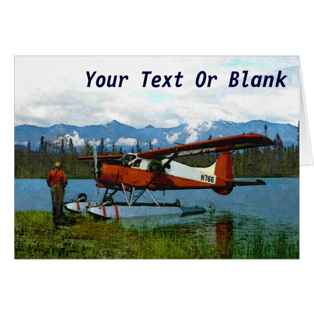 De Havilland Beaver Floatplan - Alaska Hälsningskort (Framsidan Horizontal)