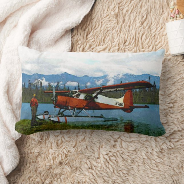 De Havilland Beaver Floatplan Lumbarkudde (Filt)