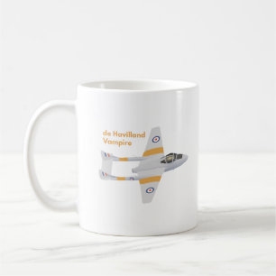 de Havilland Vampampire British WW2-flygplan Kaffemugg