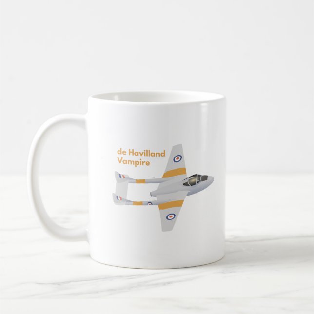 de Havilland Vampampire British WW2-flygplan Kaffemugg (Vänster)