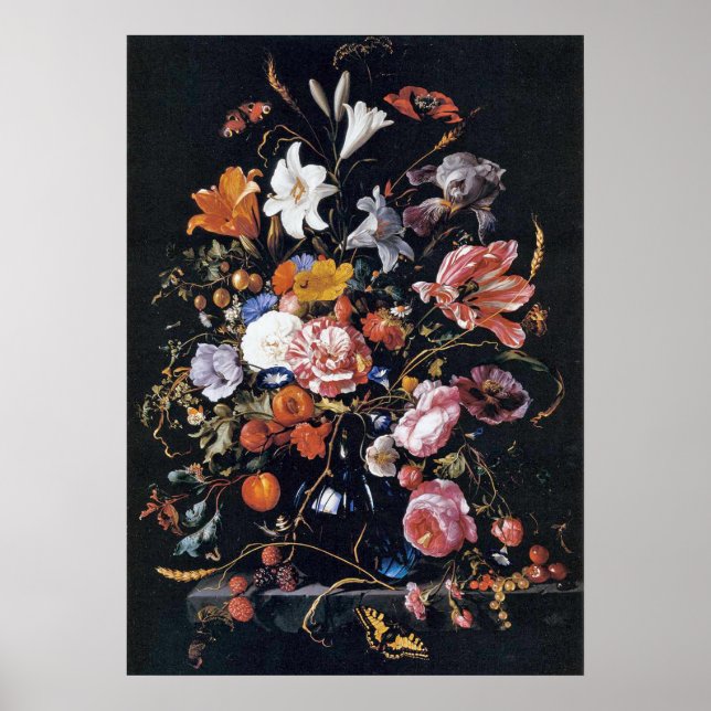 de Heem Blommigt Vas Painting Poster (Framsidan)