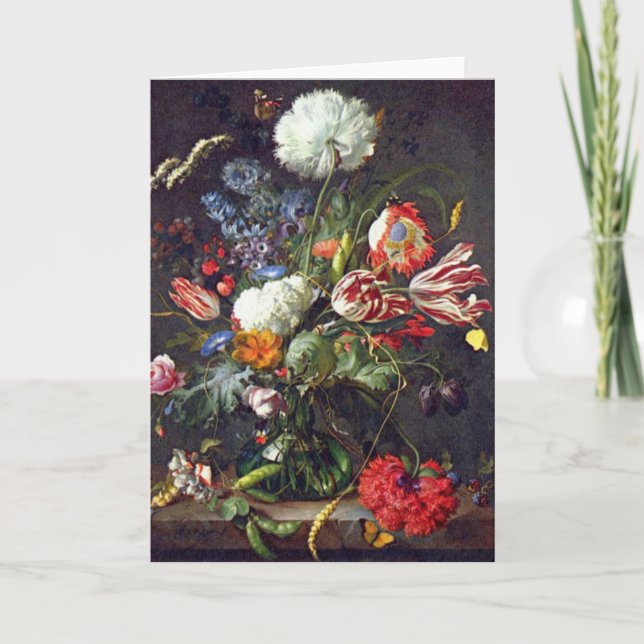 De Heem Flower Greeting Card Kort (Framsida)