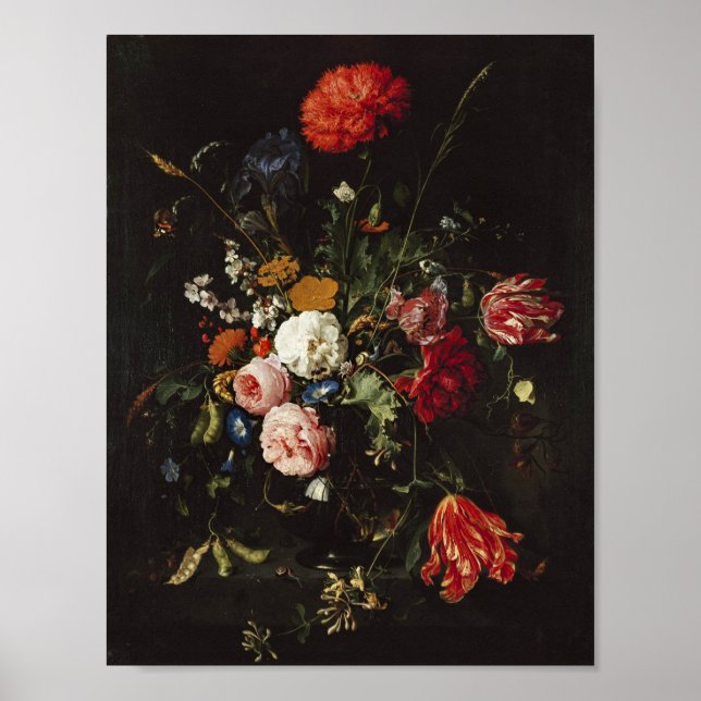 de Heem Flower Vas Painting Poster (Framsidan)