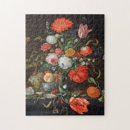 de Heem Flowers Fruit Oysters Painting Pussel