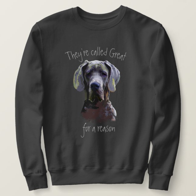 De heter Great dane Hund Pet Roligt Quote Lång Ärmad Tröja (Design framsida)