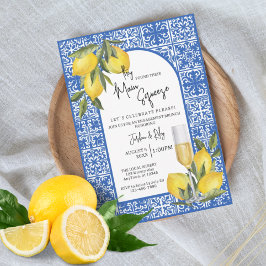 De hittade Förlovningen för huvudsiga Lemon & Tile Inbjudningar