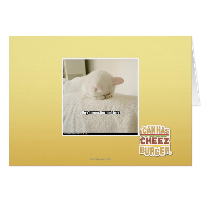 De hittar aldrig mig här hälsningskort (Framsidan Horizontal)