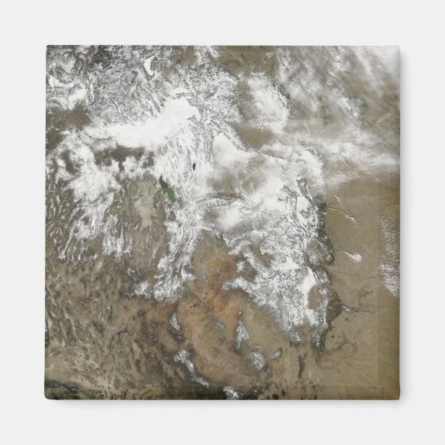 De höga topparna i Rocky mountains Magnet (Framsidan)