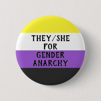 De/hon för Gender Anarchy Button (mild bg) Knapp