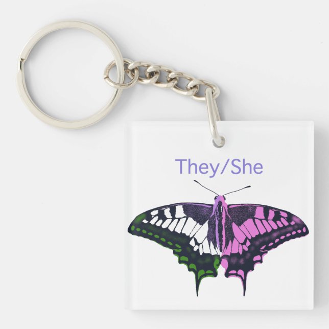 De/hon non-Binary Flagga Swallowtail Butterfly (Framsidan)