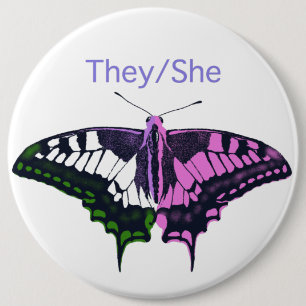 De/hon non-Binary Flagga Swallowtail Butterfly Knapp