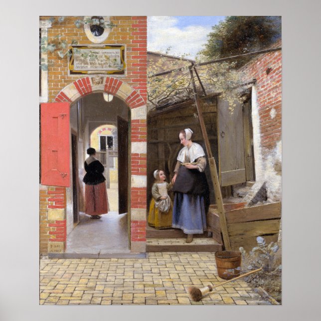De Hooch - Courtyard of a House 1658 Poster (Framsidan)
