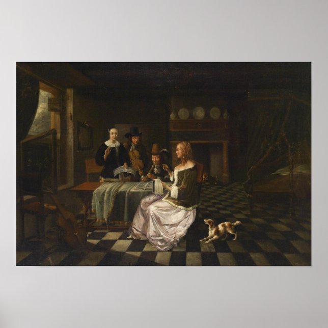 De Hooch - Insida med fyra personer Poster (Framsidan)