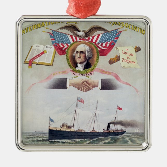 De internationella longshoremen'snas anslutning julgransprydnad metall (Framsidan)