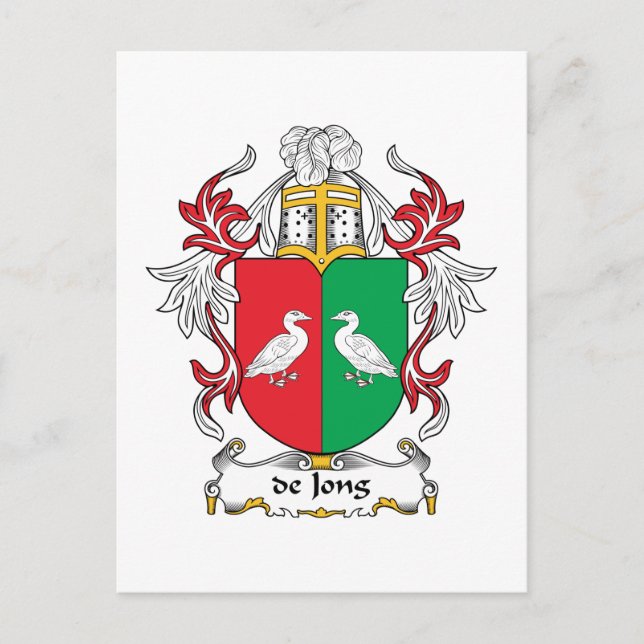 de Jong Family Crest Vykort (Framsida)