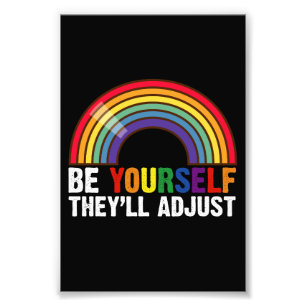 De justerar hbt-tabbet Rainbow Gay pride Fototryck