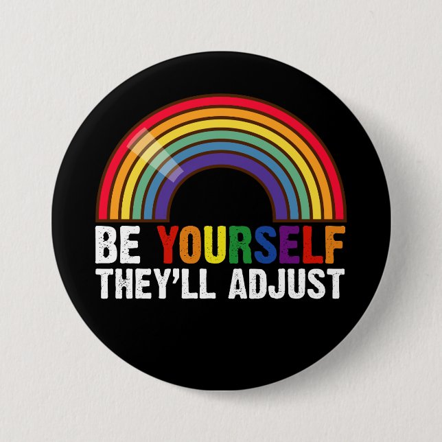 De justerar hbt-tabbet Rainbow Gay pride Knapp (Framsida)