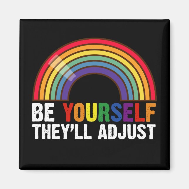 De justerar hbt-tabbet Rainbow Gay pride Magnet (Framsidan)
