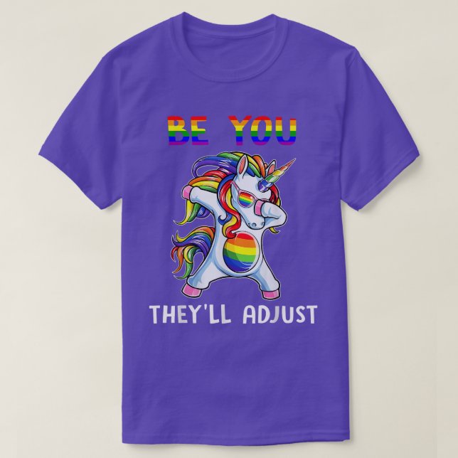 De justerar Unicorn Pride Month T Shirt (Design framsida)