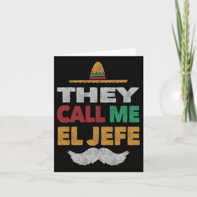 De kallar mig El Jefe Fiesta Mexican Party Hat Kort (Framsida)