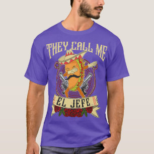 De kallar mig El Jefe Gift, spansk mexikansk Chef T Shirt
