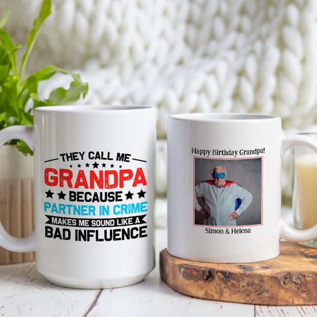De kallar mig "Grandpa Funny Granddad Birthday Pho Kaffemugg (Skapare uppladdad)