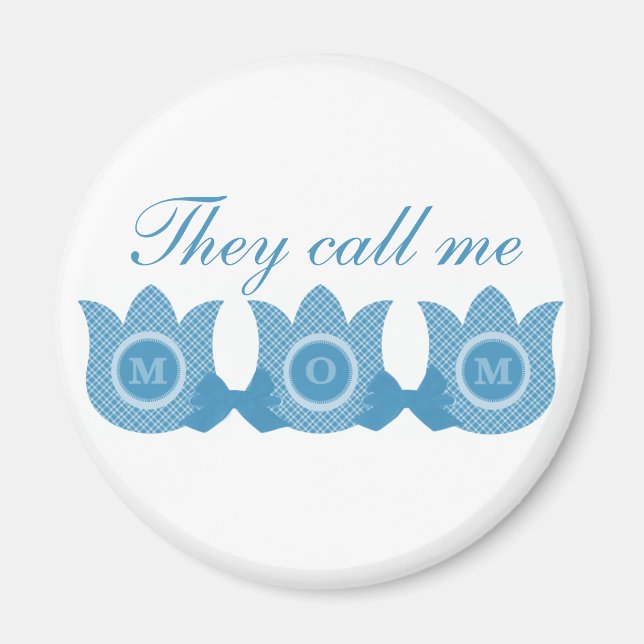 De kallar mig Mamma-pset-Tulips Magnet (blått) (Framsidan)