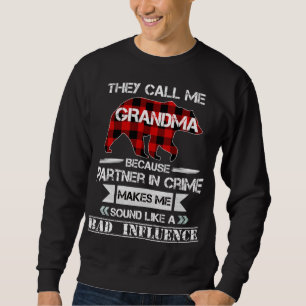 De kallar mig mormor Bear Red Play Matching Pajam Lång Ärmad Tröja