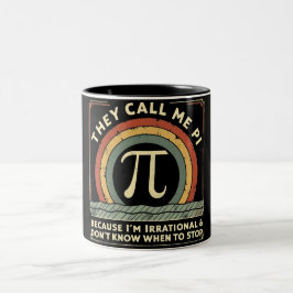 De kallar mig Pi Funny Math Två-Tonad Mugg