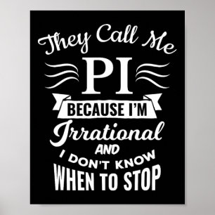 De kallar mig Pi Symbol Pi Day Cute Funny Gift Poster