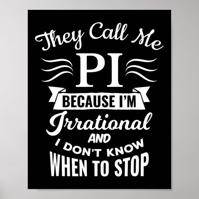 De kallar mig Pi Symbol Pi Day Cute Funny Gift Poster (Framsidan)
