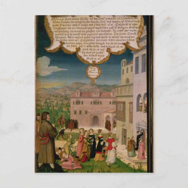 De kloka och dumma jungfruarnas parabel vykort (Framsida)