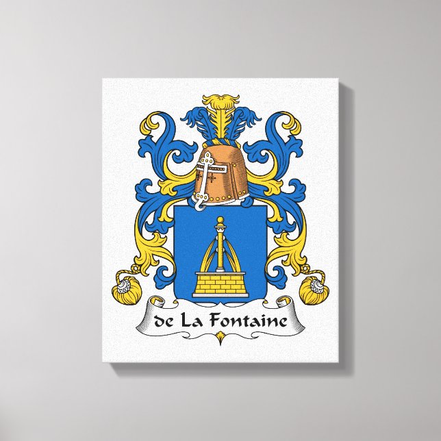 de la Fontaine Family Crest Canvastryck (Framsida)