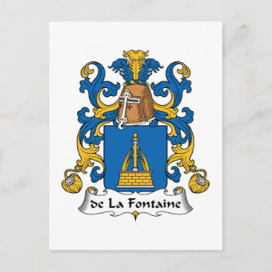 de la Fontaine Family Crest Vykort
