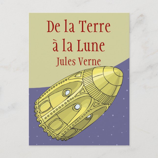 De la Terre à la Lune - Jules Verne Vykort (Framsida)