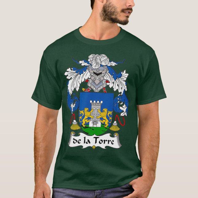 De la Torre Jackar om Arm Family Crest T Shirt (Framsida)