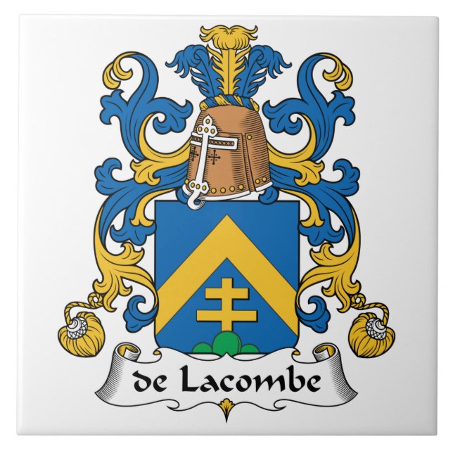 de LaCombe Familj vapensköld Kakelplatta (Framsidan)