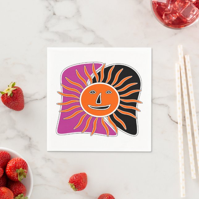 De leende blöjorna från sol ansikte pappersservett (Insitu)