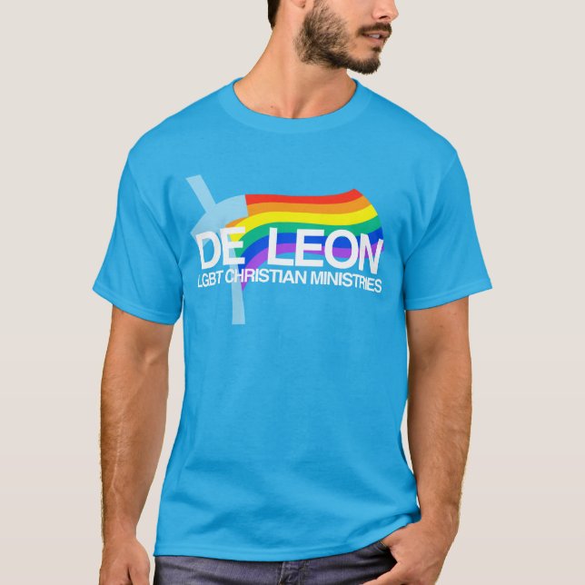 De Leon HBT Christian Missions Logotyp & Wordmark T Shirt (Framsida)