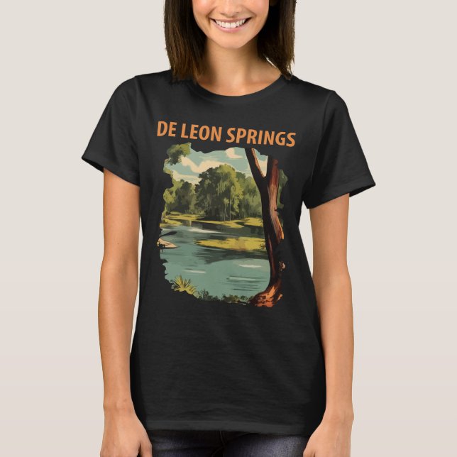 De Leon Springs Forest River Green Resa T-Shirt (Framsida)