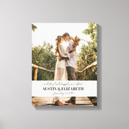 De levde lyckligt efter bröllopsskylt canvastryck