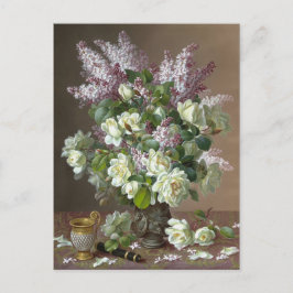 De Longpré Ro och Lilacs CC0600 Flower Postcard Vykort