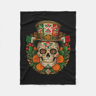 De los muertos dag för de döda mexikansk stil sock fleecefilt