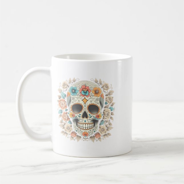 De Los Muertos-dagen för regeringsbyråns socker Kaffemugg (Vänster)