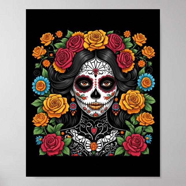 De Los Muertos La Catrina Dag För Regeringen Poster (Framsidan)