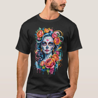 De Los Muertos La Catrina Day Of The Dead Sugar Sk T Shirt