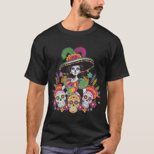 De Los Muertos La Catrina Day of the dead Sugar Sk T Shirt